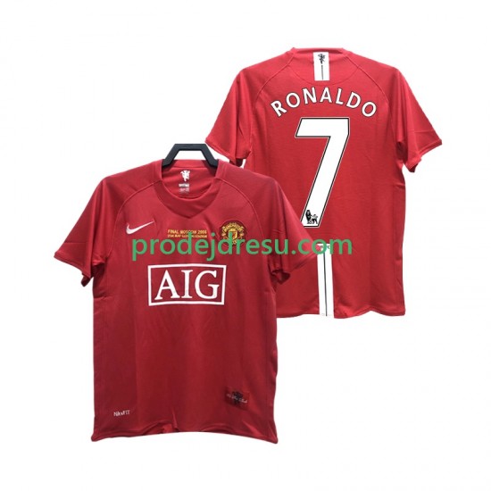 Manchester United Dresy Fotbal RONALDO 7 2007 Retro Muž Domácí 2008 Krátký rukáv
