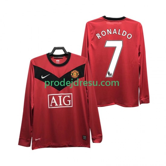 Manchester United Dresy Fotbal RONALDO 7 2009 Retro Muž Domácí 2010 Dlouhý rukáv