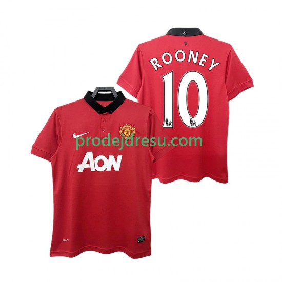 Manchester United Dresy Fotbal ROONEY 10 2013 2014 Retro Muž Domácí Krátký rukáv