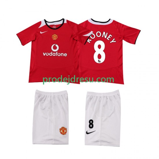 Manchester United Dresy Fotbal ROONEY 8 2005 Retro Dětský Domácí 2006 Krátký rukáv