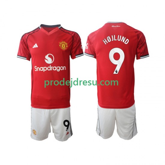 Manchester United Dresy Fotbal Rasmus Hojlund 9 Dětský Domácí 2025-2026 Krátký rukáv