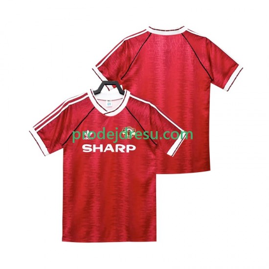 Manchester United Dresy Fotbal 1990 1992 Retro Muž Domácí Krátký rukáv
