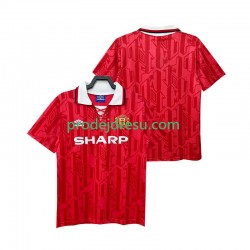 Manchester United Dresy Fotbal 1992 Retro Muž Domácí 1994 Krátký rukáv