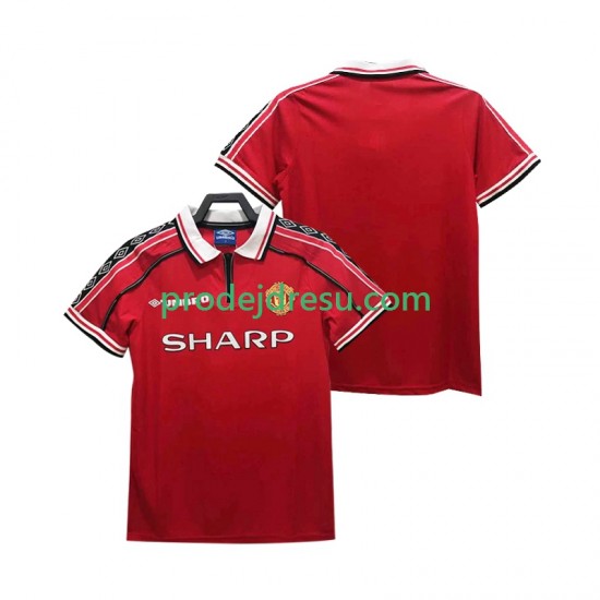Manchester United Dresy Fotbal Retro Muž Domácí 1998 1999 Krátký rukáv