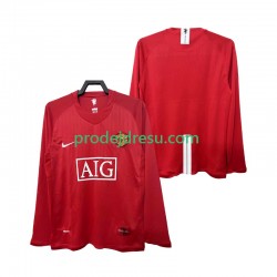 Manchester United Dresy Fotbal 2007 Retro Muž Domácí 2008 Dlouhý rukáv