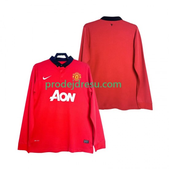 Manchester United Dresy Fotbal 2013 2014 Retro Muž Domácí Dlouhý rukáv