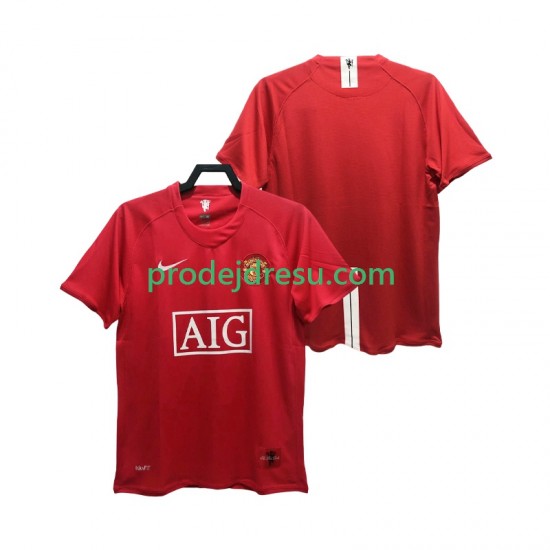 Manchester United Dresy Fotbal Premier League 2007 Retro Muž Domácí 2008 Krátký rukáv