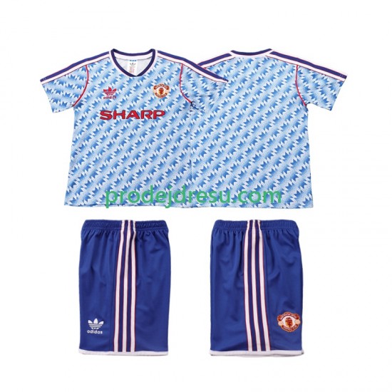 Manchester United Dresy Fotbal 1990 1992 Retro Dětský Venkovní Krátký rukáv