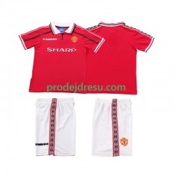Manchester United Dresy Fotbal Retro Dětský Domácí 1998 1999 Krátký rukáv