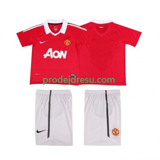 Manchester United Dresy Fotbal Retro Dětský Domácí 2011 2010 Krátký rukáv