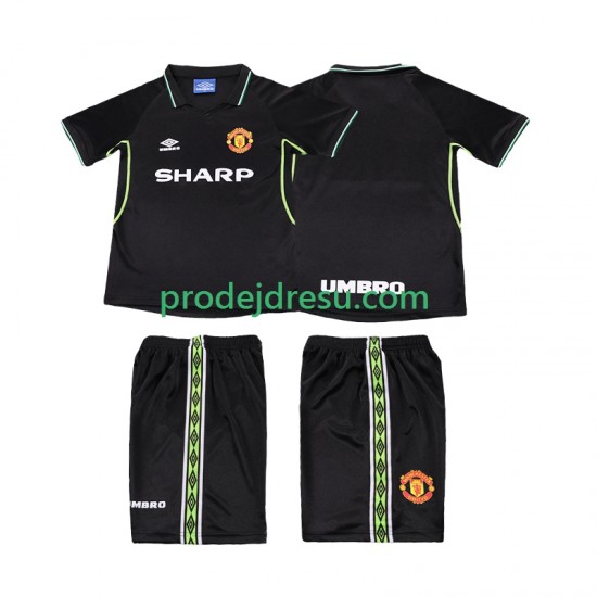Manchester United Dresy Fotbal Retro Dětský Alternativní 1998 1999 Krátký rukáv