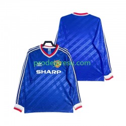 Manchester United Dresy Fotbal 1986 1988 Retro Muž Alternativní Dlouhý rukáv