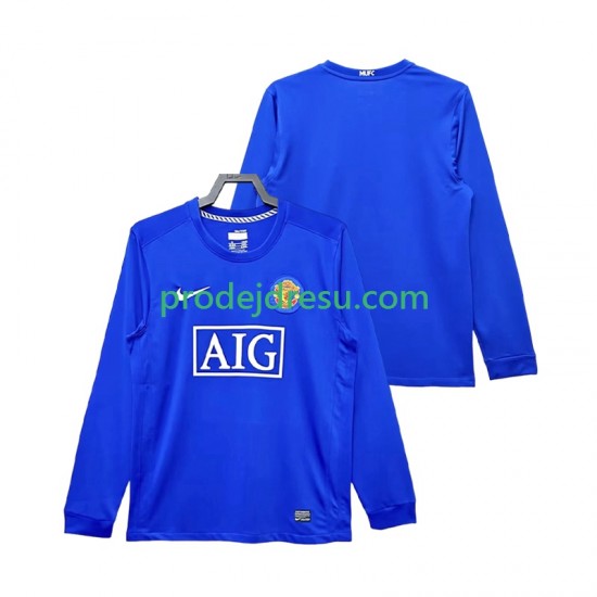 Manchester United Dresy Fotbal 2009 Retro Muž Alternativní 2008 Dlouhý rukáv