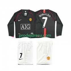 Manchester United Dresy Fotbal Ronaldo 7 2007 Retro Dětský Venkovní 2008 Dlouhý rukáv