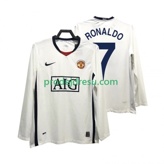 Manchester United Dresy Fotbal Ronaldo 7 Premier League 2009 Retro Muž Venkovní 2008 Dlouhý rukáv