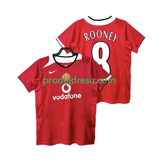 Manchester United Dresy Fotbal Rooney 8 2005 Retro Muž Domácí 2006 Krátký rukáv