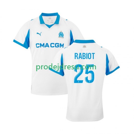 Olympique Marseille Dresy Fotbal Adrien Rabiot 25 Muž Domácí 2025-2026 Krátký rukáv