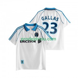 Olympique Marseille Dresy Fotbal Gallas 23 Retro Muž Domácí 1998 1999 Krátký rukáv