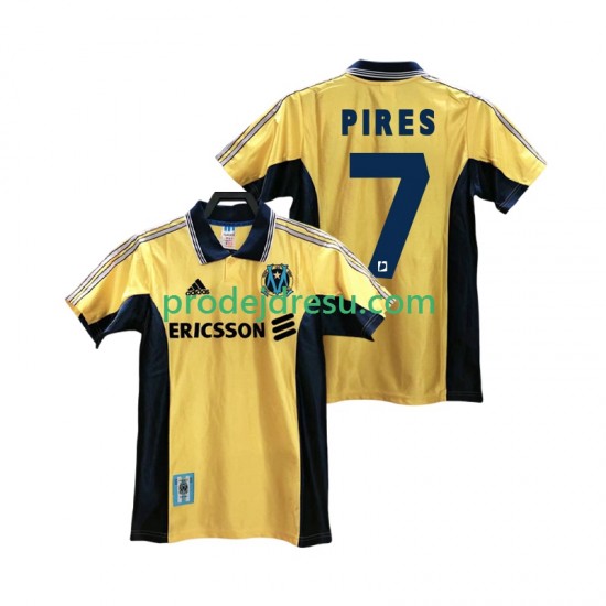 Olympique Marseille Dresy Fotbal PIRES 7 Retro Muž Alternativní 1998 1999 Krátký rukáv