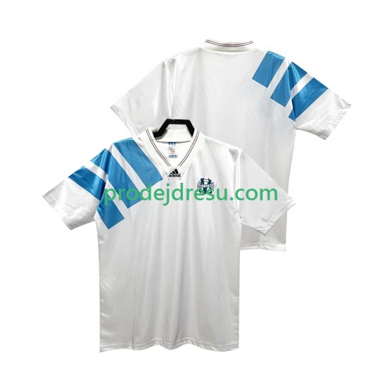 Olympique Marseille Dresy Fotbal 1992 1993 Retro Muž Domácí Krátký rukáv