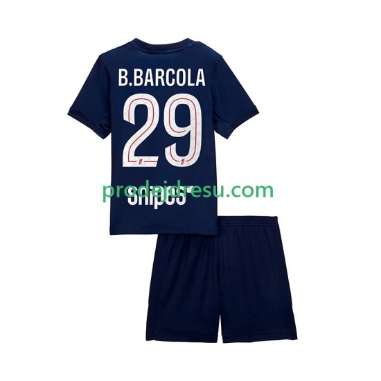 Paris Saint-Germain Dresy Fotbal Bradley Barcola 29 Dětský Domácí 2025-2026 Krátký rukáv