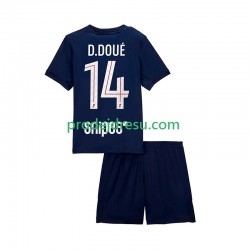 Paris Saint-Germain Dresy Fotbal Desire Doue 14 Dětský Domácí 2025-2026 Krátký rukáv