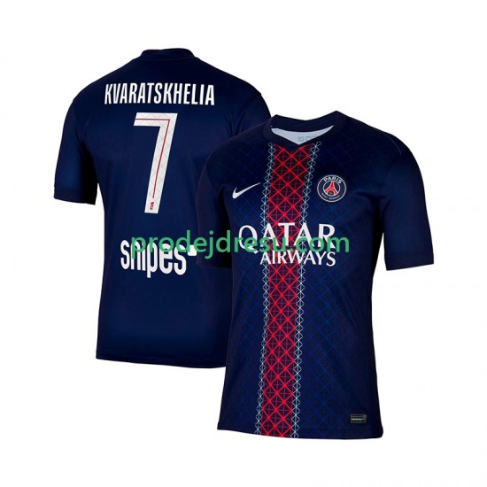 Paris Saint-Germain Dresy Fotbal Khvicha Kvaratskhelia 7 Muž Domácí 2025-2026 Krátký rukáv