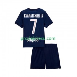 Paris Saint-Germain Dresy Fotbal Khvicha Kvaratskhelia 7 Dětský Domácí 2025-2026 Krátký rukáv