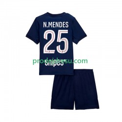 Paris Saint-Germain Dresy Fotbal Nuno Mendes 25 Dětský Domácí 2025-2026 Krátký rukáv