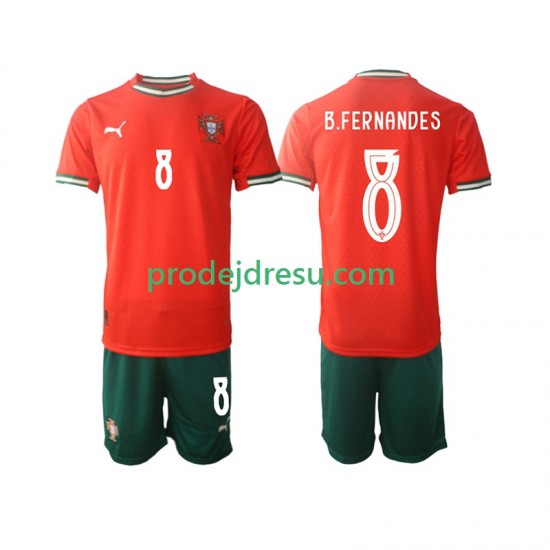 Portugalsko Dresy Fotbal Bruno Fernandes 8 Dětský Domácí 2025-2026 Krátký rukáv