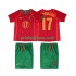 Portugalsko Dresy Fotbal Cristiano Ronaldo 17 Retro Dětský Domácí 2004 Krátký rukáv