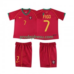Portugalsko Dresy Fotbal FIGO 7 Retro Dětský Domácí 2006 Krátký rukáv