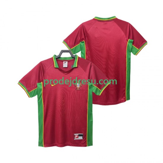 Portugalsko Dresy Fotbal Retro Muž Domácí 1998 Krátký rukáv