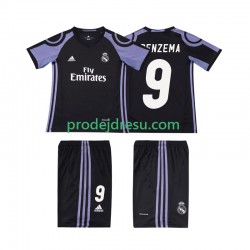 Real Madrid Dresy Fotbal BENZEMA 9 2016 2017 Retro Dětský Alternativní Krátký rukáv