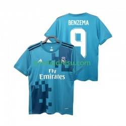 Real Madrid Dresy Fotbal BENZEMA 9 2017 2018 Retro Muž Alternativní Krátký rukáv