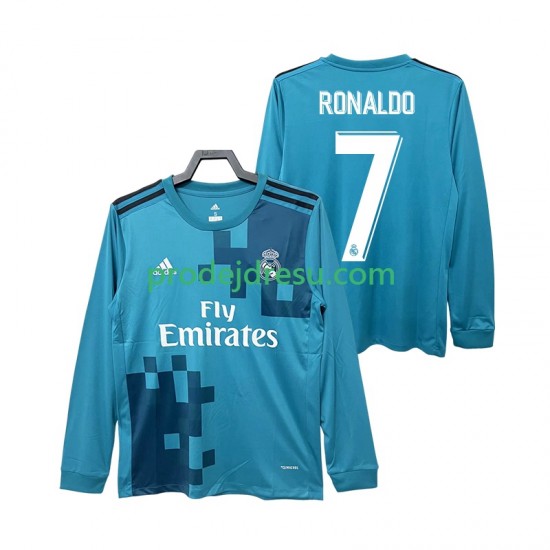 Real Madrid Dresy Fotbal CRISTIANO RONALDO 7 2017 2018 Retro Muž Alternativní Dlouhý rukáv