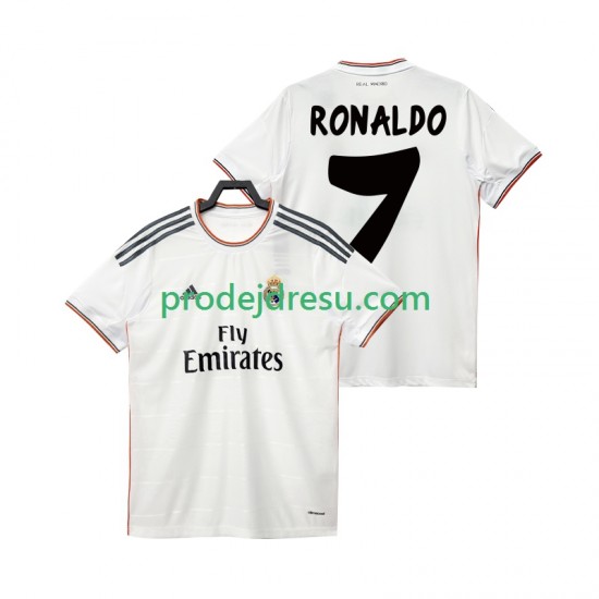 Real Madrid Dresy Fotbal Cristiano Ronaldo 7 2013 2014 Retro Muž Domácí Krátký rukáv