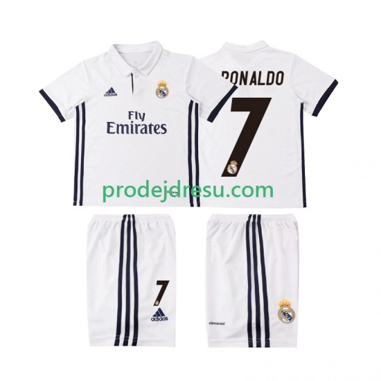 Real Madrid Dresy Fotbal Cristiano Ronaldo 7 2016 2017 Retro Dětský Domácí Krátký rukáv