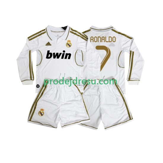 Real Madrid Dresy Fotbal Cristiano Ronaldo 7 2012 Retro Dětský Domácí 2011 Dlouhý rukáv