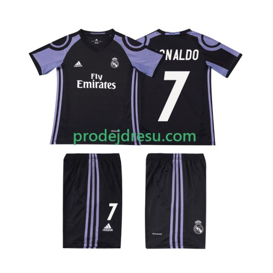 Real Madrid Dresy Fotbal Cristiano Ronaldo 7 2016 2017 Retro Dětský Alternativní Krátký rukáv