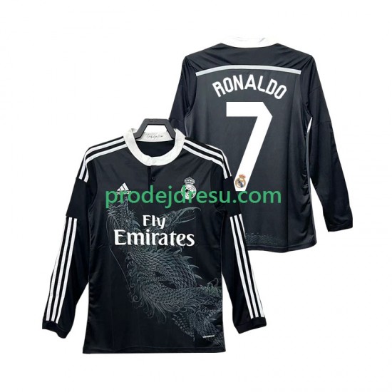 Real Madrid Dresy Fotbal Cristiano Ronaldo 7 2014 2015 Retro Muž Alternativní Dlouhý rukáv