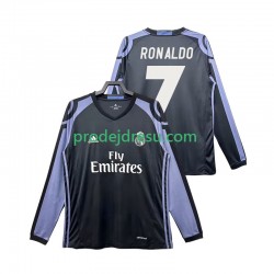 Real Madrid Dresy Fotbal Cristiano Ronaldo 7 2016 2017 Retro Muž Alternativní Dlouhý rukáv