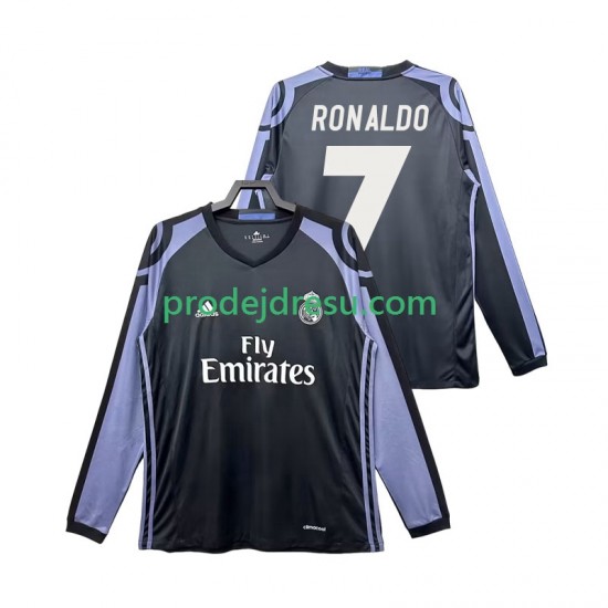 Real Madrid Dresy Fotbal Cristiano Ronaldo 7 2016 2017 Retro Muž Alternativní Dlouhý rukáv