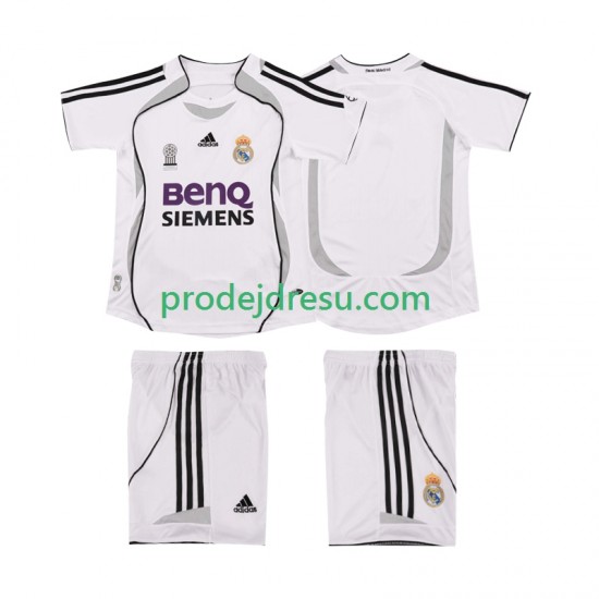Real Madrid Dresy Fotbal 2007 Retro Dětský Domácí 2006 Krátký rukáv