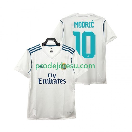 Real Madrid Dresy Fotbal Modrić 10 2017 Retro Muž Domácí Krátký rukáv