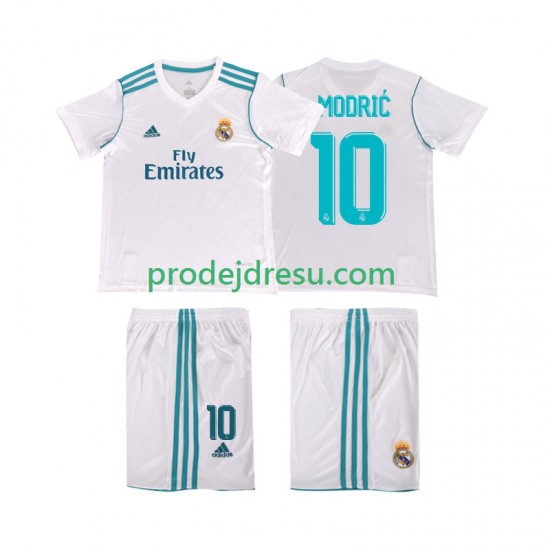 Real Madrid Dresy Fotbal Modrić 10 2017 2018 Retro Dětský Domácí Krátký rukáv