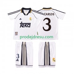 Real Madrid Dresy Fotbal R CARLOS 3 2000 Retro Dětský Domácí 1998 Krátký rukáv