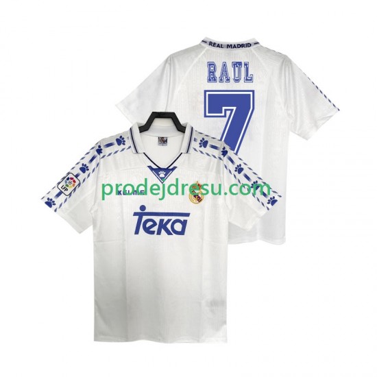 Real Madrid Dresy Fotbal RAUL 7 1996 1997 Retro Muž Domácí Krátký rukáv