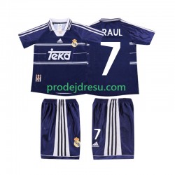 Real Madrid Dresy Fotbal RAUL 7 Retro Dětský Venkovní 1998 1999 Krátký rukáv