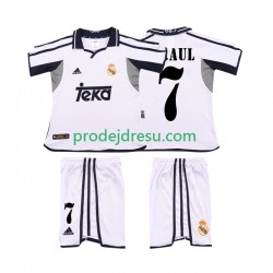 Real Madrid Dresy Fotbal RAUL 7 2001 Retro Dětský Domácí 2002 Krátký rukáv